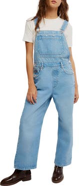 Free People Deep Trance Denim Overalls