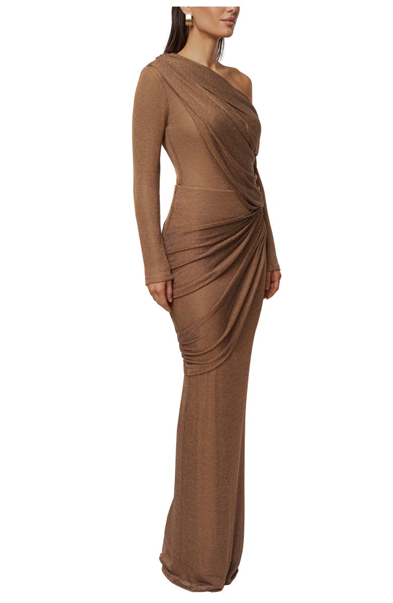 JLUXLABEL Opulent Metallic Maxi Skirt, Alternate, color, Bronze