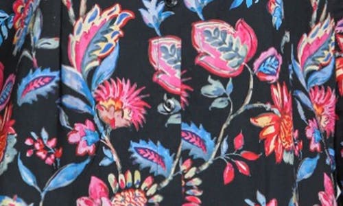 Apny Classic Button-up Shirt In Pink Blue Multi In Black