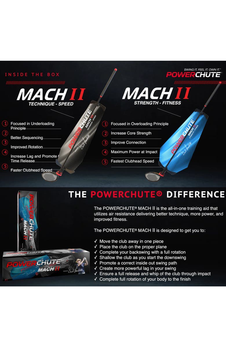 Powerchute Mach II Golf Swing Training Aid, Alternate, color, 