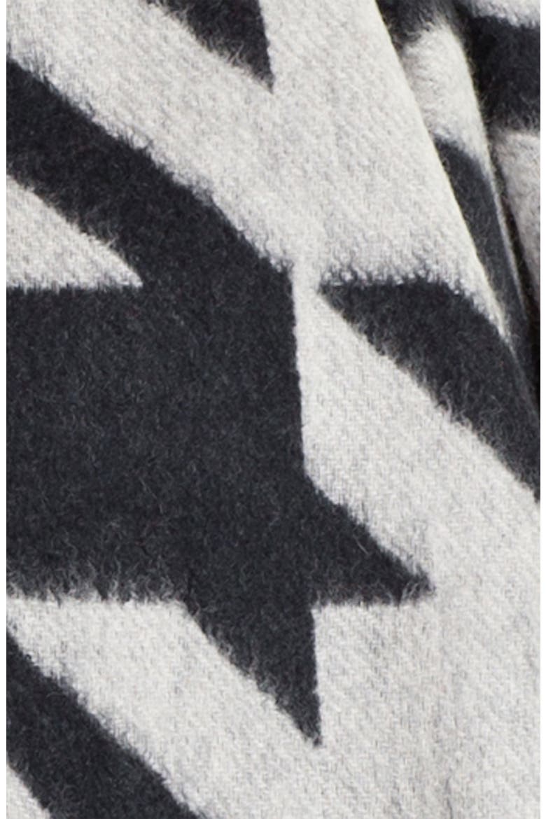 Houndstooth Cashmere Muffler, Alternate, color, BLACK/ RAINY DAY