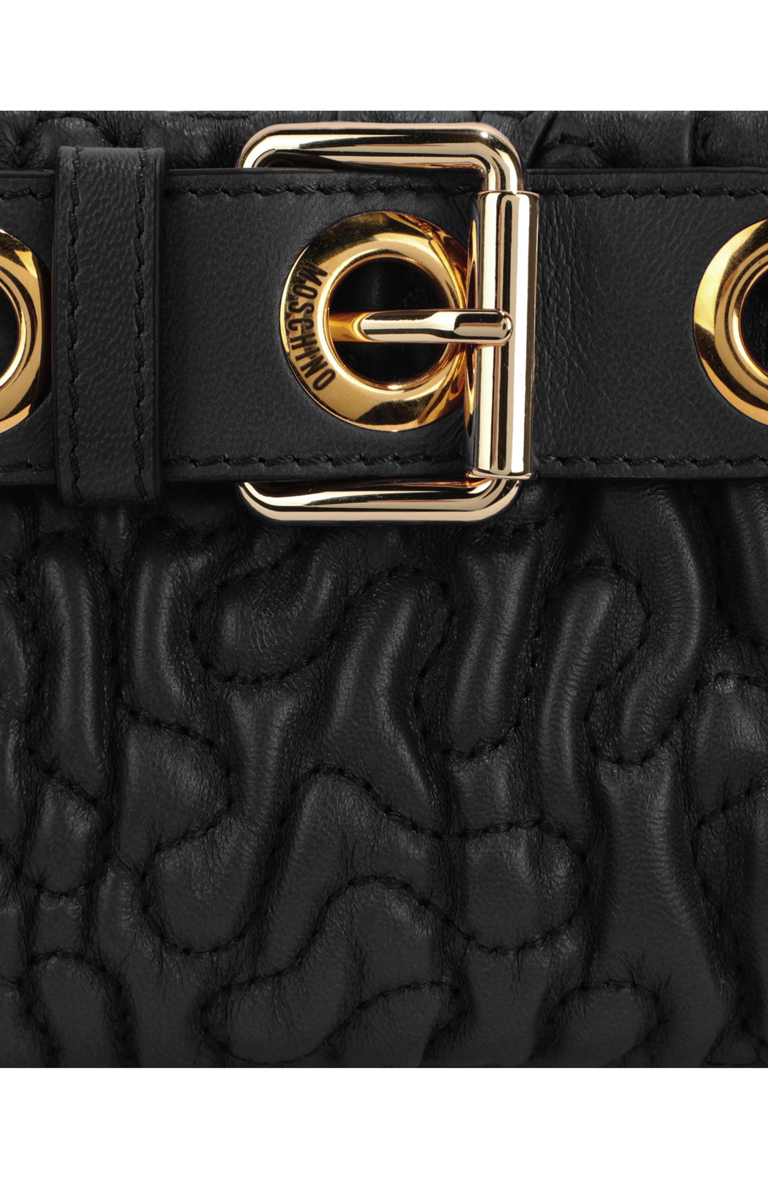 Moschino Quilted Shoulder Bag, Alternate, color, 