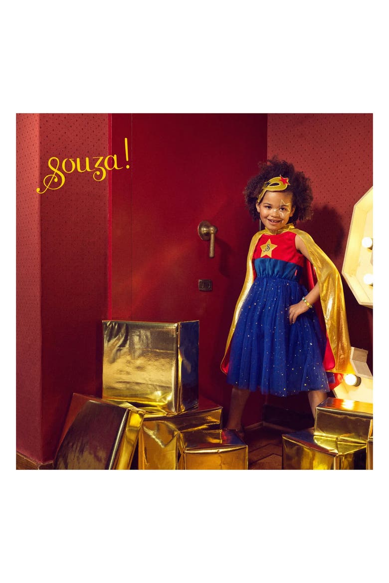 Superhero Girl Costume, Alternate, color, Red