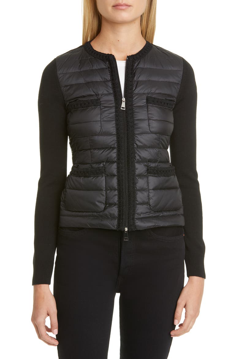 Quilted Down Jacket, Main, color, BLACK
