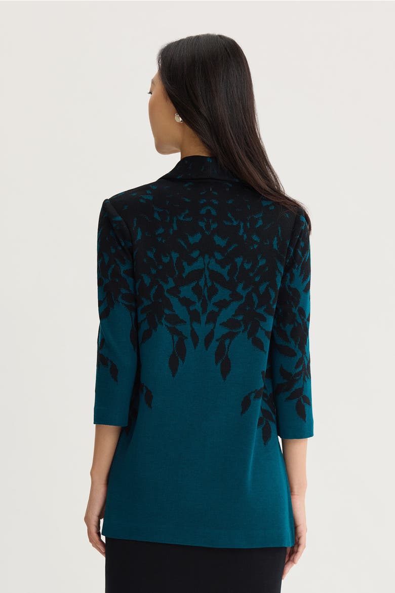 Floral Cascade Flat Knit Jacket, Alternate, color, Deep Teal