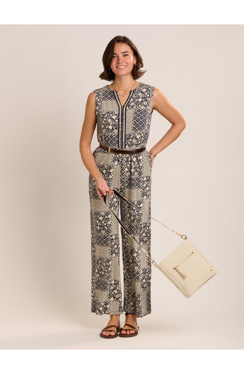 Brakeburn Amanda Printed Jumpsuit, Alternate, color, Navy