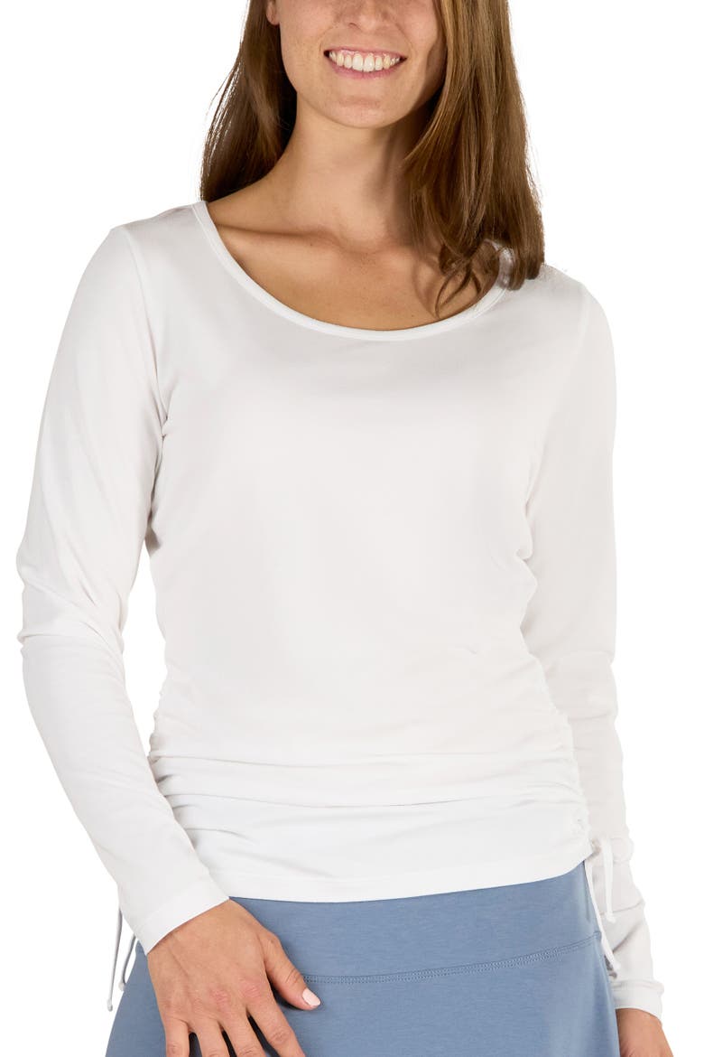 Long Sleeve Ruched Everyday Tee, Main, color, White