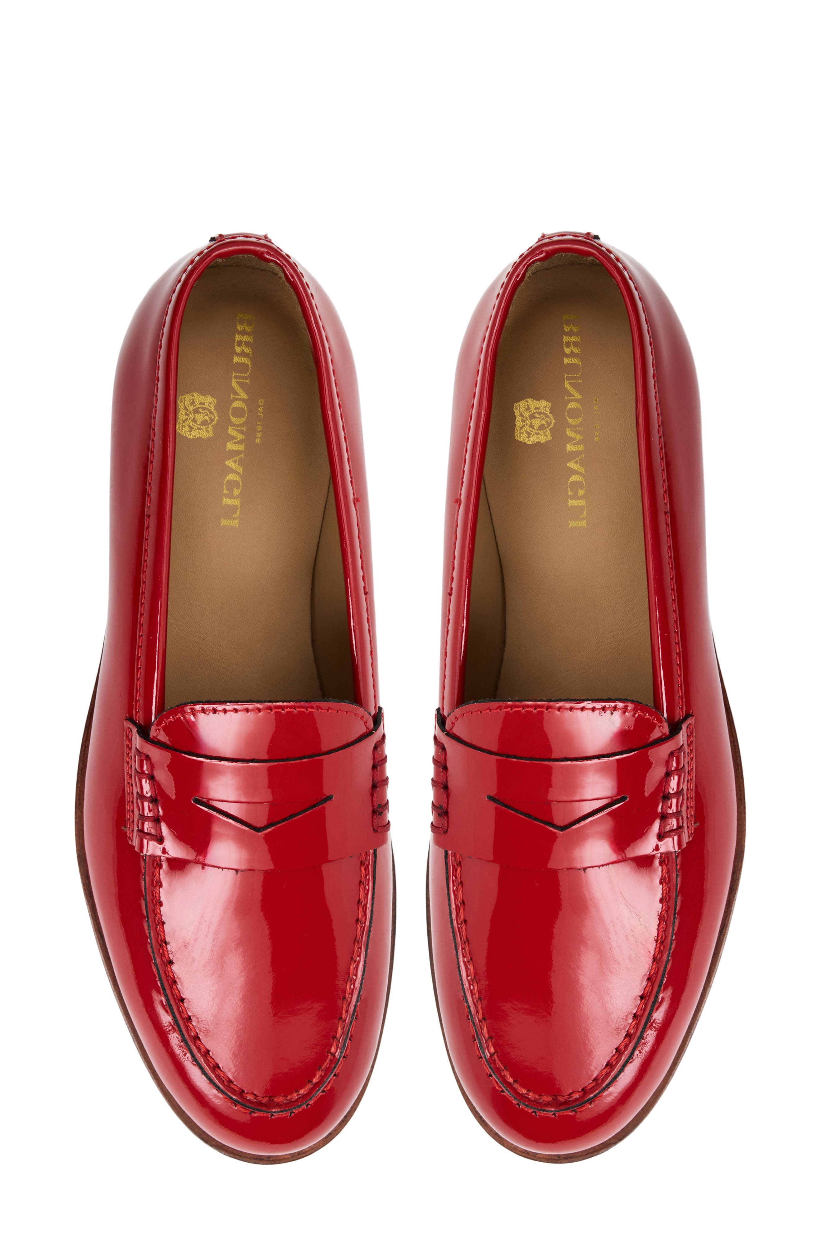 Lixia Penny Loafer, Alternate, color, BERRY PATENT
