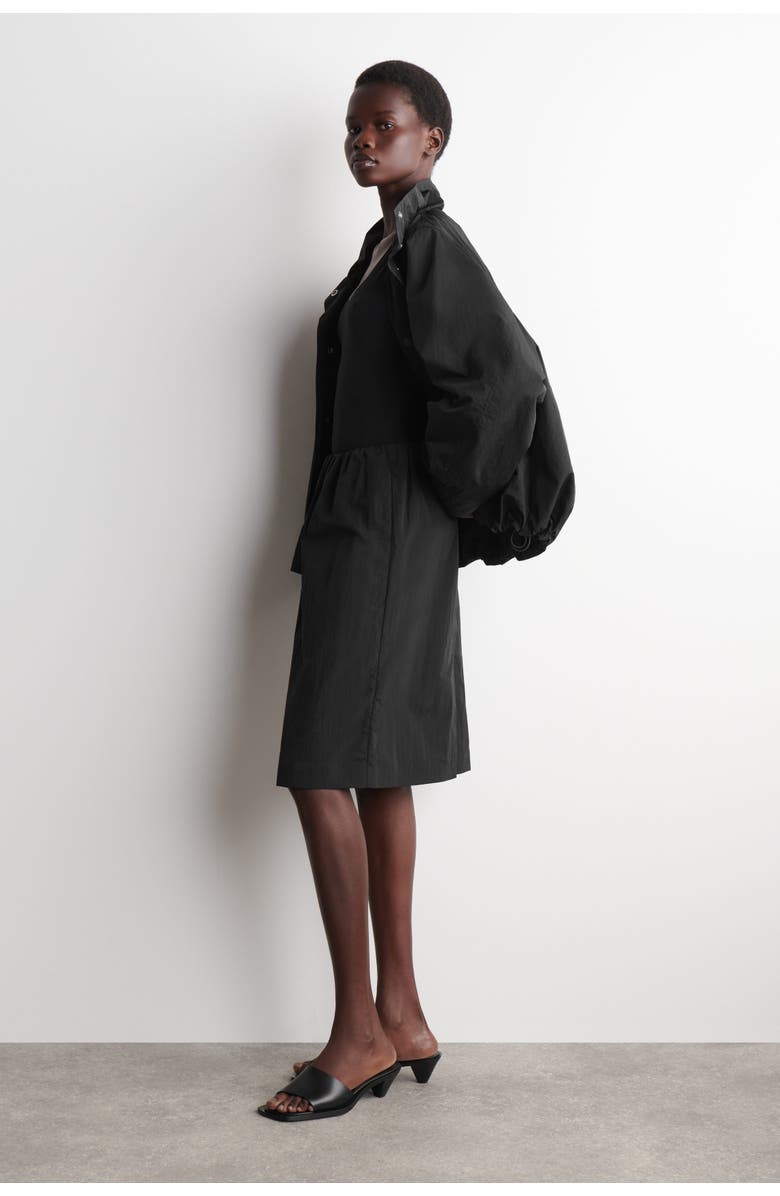 COS Gathered Pencil Skirt, Alternate, color, Black