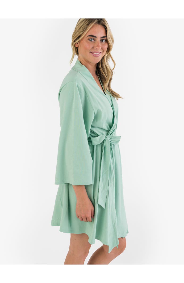 RuffleButts Modal Blend Women's Maternity Robe, Alternate, color, Sage