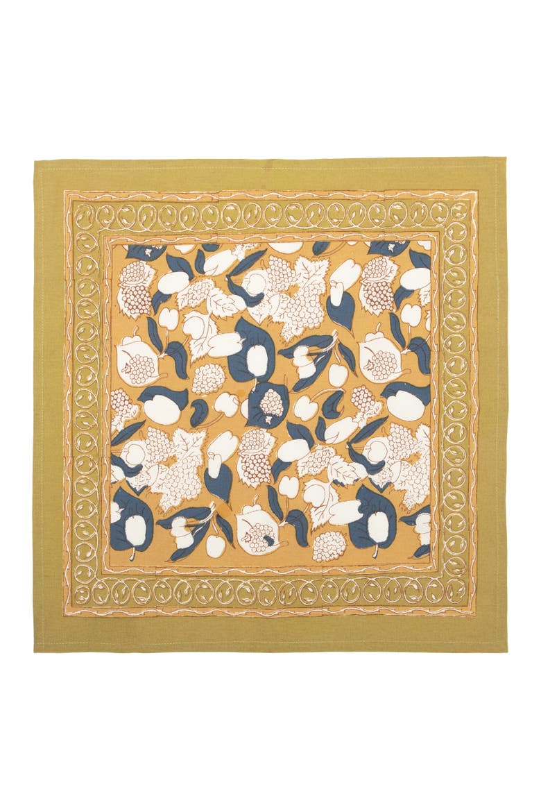Forest Harvest Napkins, Alternate, color, Mustard/Blue 19" x 19"