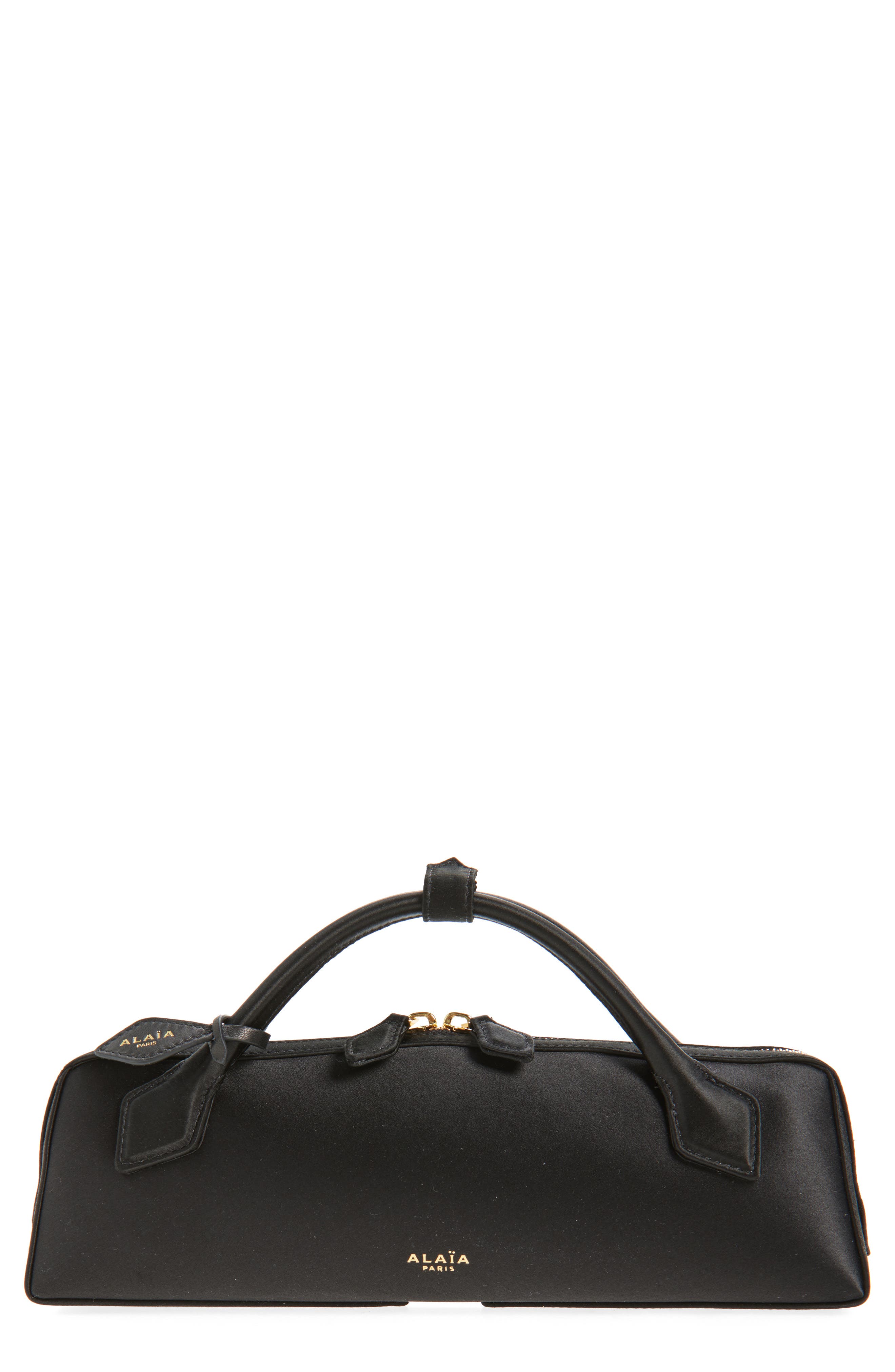 Alaïa Le Teckel Silk Handbag, Main, color, Noir