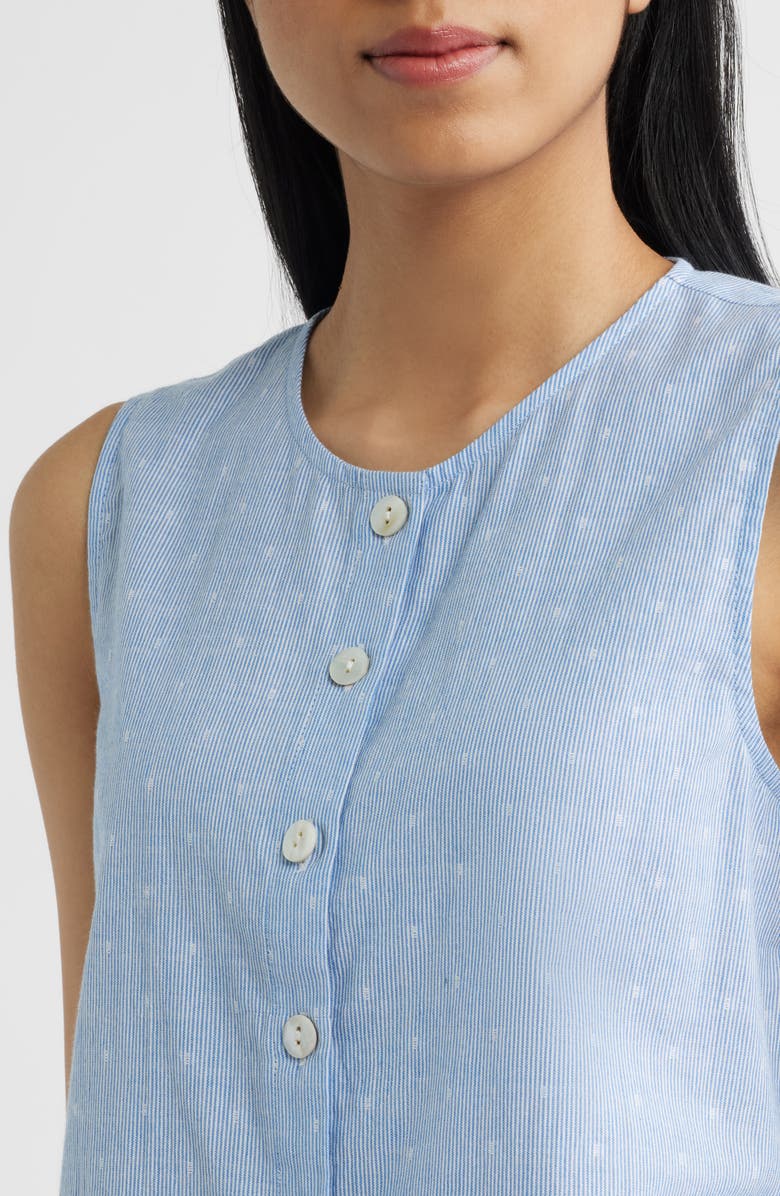 Cloth & Stone Clip Dot Button Front Top, Alternate, color, Riviera Pinstripe