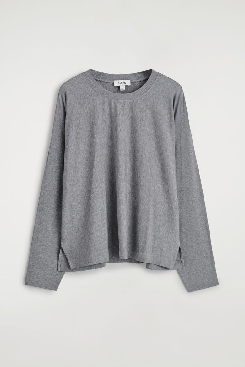 Fluid Jersey Long-Sleeved Top, Alternate, color, GRAY