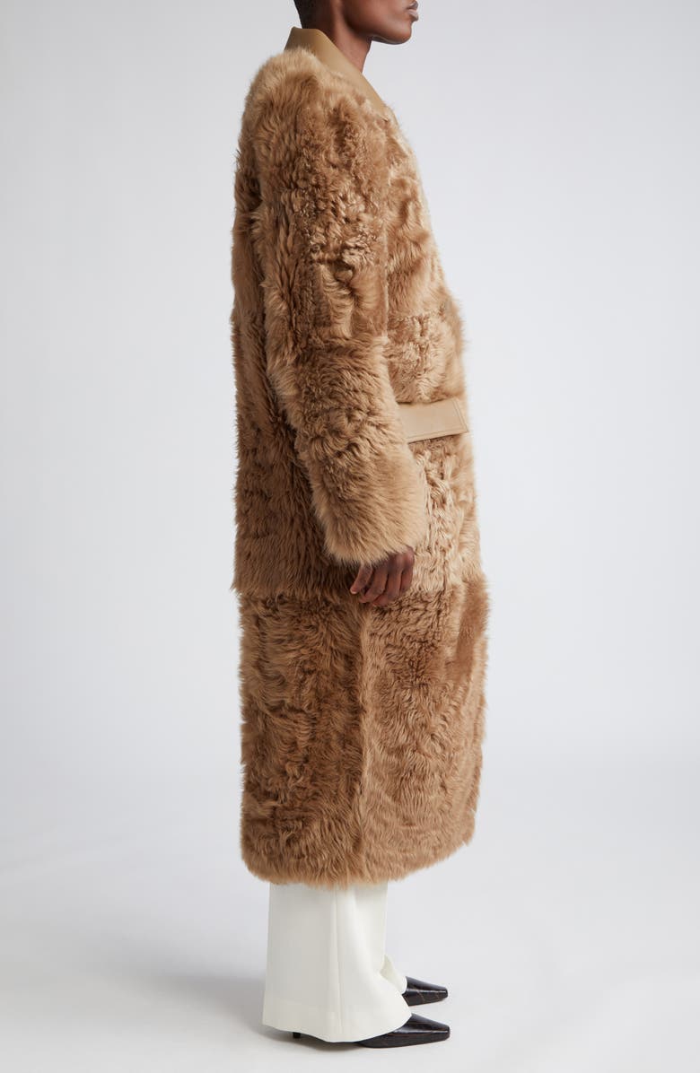 TOTEME Curly Genuine Shearling Coat, Alternate, color,