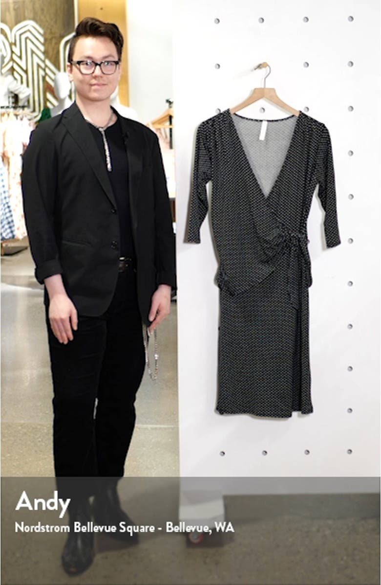 Dot Print Wrap Midi Dress, sales video thumbnail