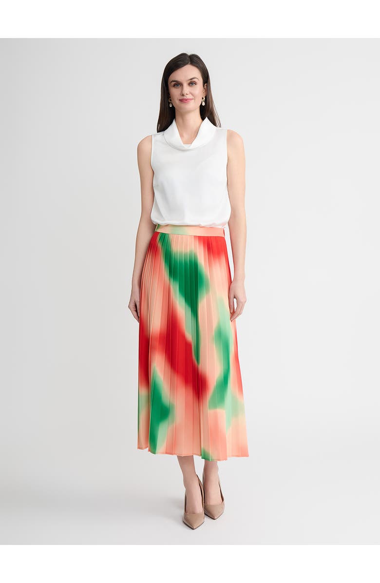 Misook Pearlescence Crepe de Chine Blouse, Alternate, color, White