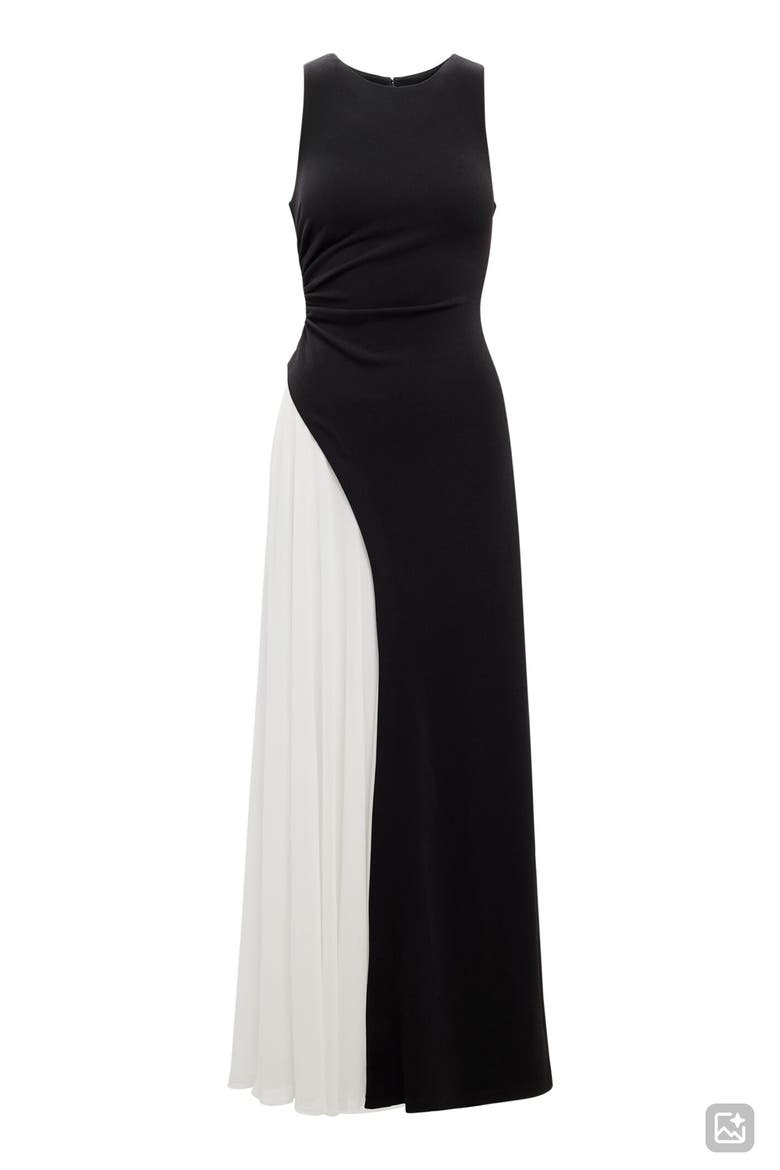 Candace Contrast Maxi Dress, Alternate, color, BLACK/ WHITE