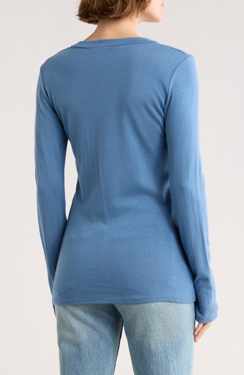 GO COUTURE V-Neck Long Sleeve T-Shirt, Alternate, color, Lyons Blue