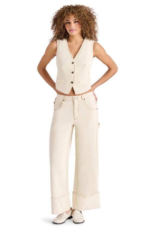 Steve Madden Selene Denim Vest In Oatmeal