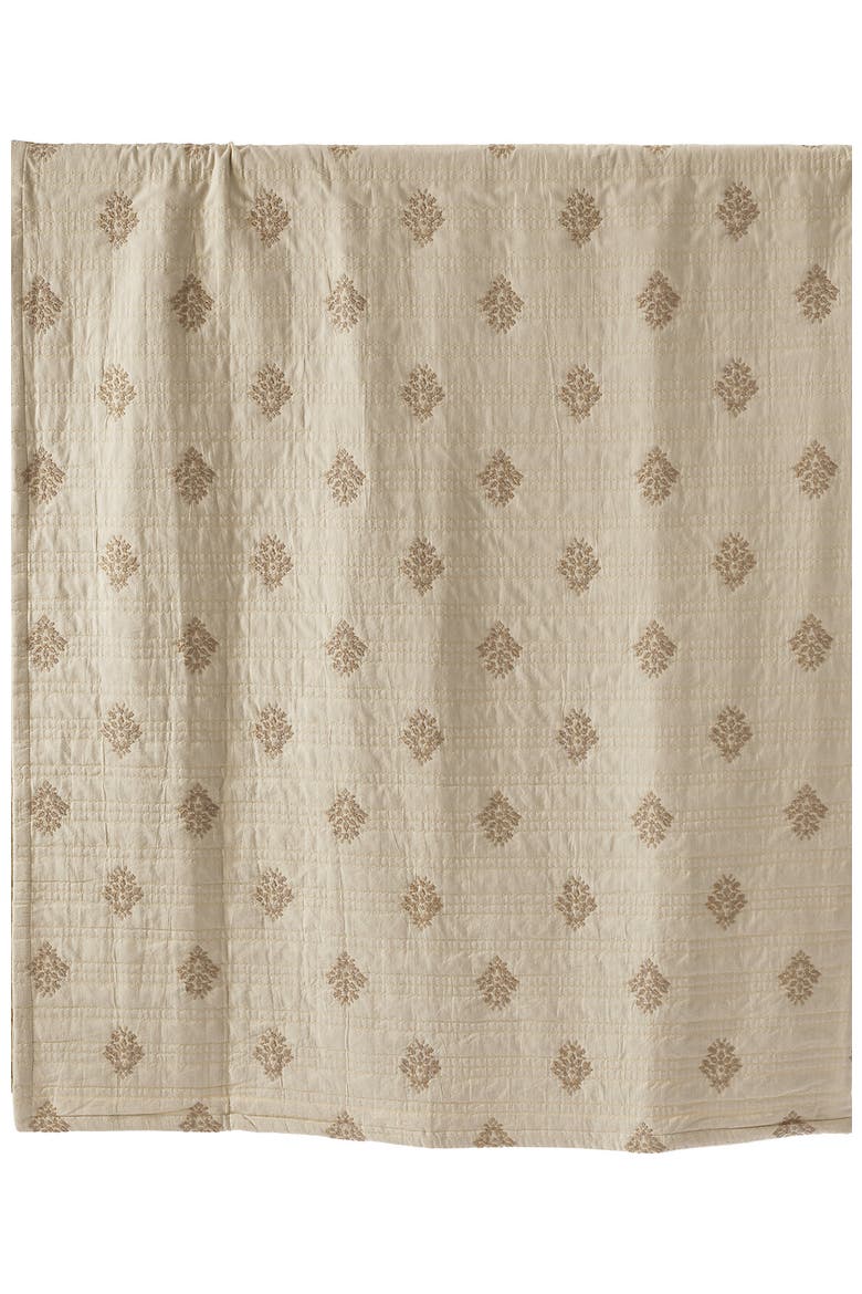 Embroidered Matelasse Bed Coverlet, Alternate, color, Ivory Medallion Floral