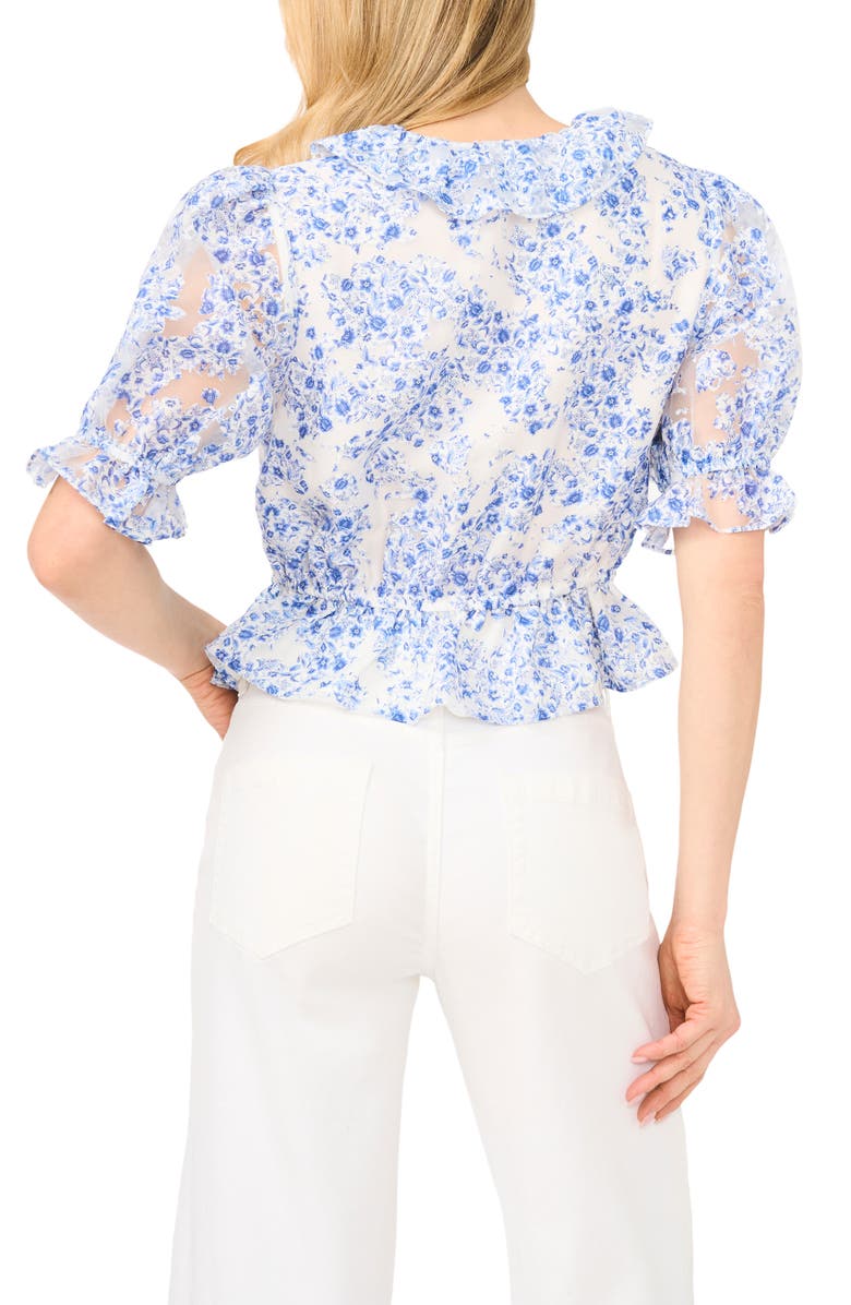 Ted Baker Clarise Ruffle Trim V-Neck Top, Alternate, color, Sky