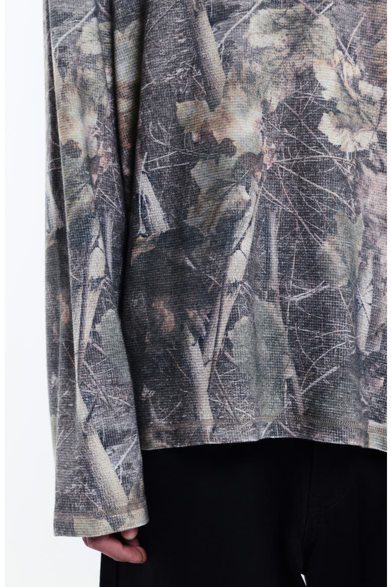 Woodland Camo Long Sleeve Waffle T-Shirt, Alternate, color, CAMO