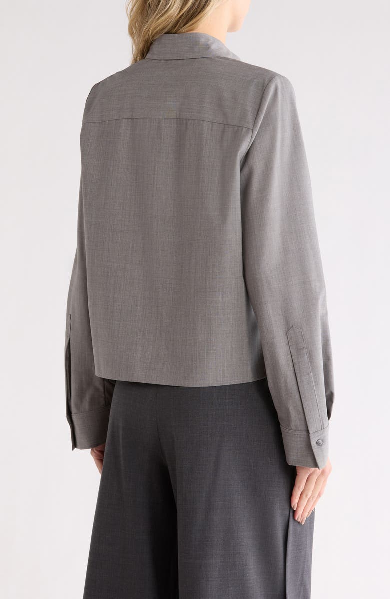TWP Button Me Up Stretch Virgin Wool Shirt, Alternate, color, Medium Heather Grey