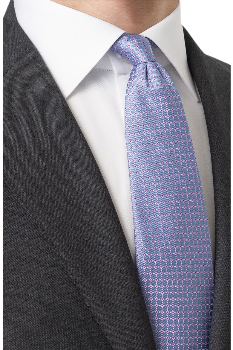 Neat Geometric Silk Tie, Alternate, color, LIGHT BLUE
