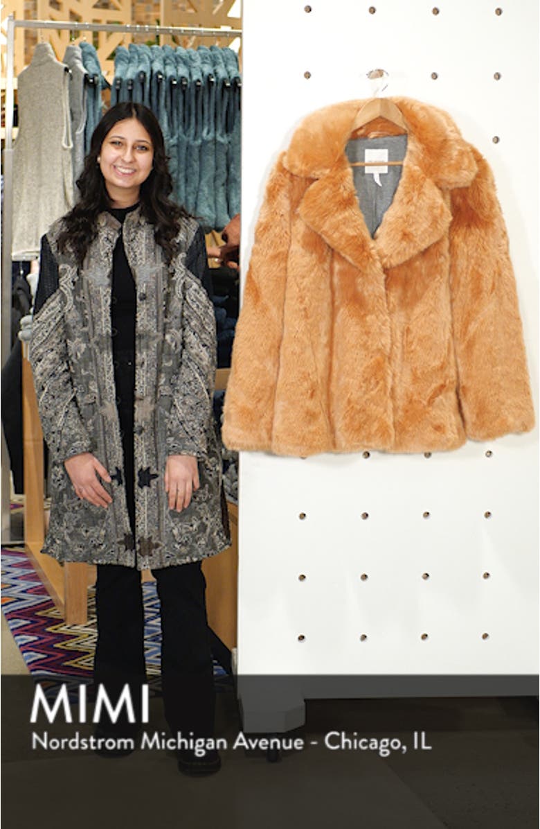 Notch Collar Faux Fur Coat, sales video thumbnail