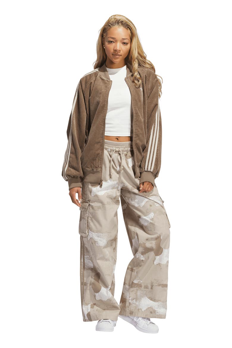 Corduroy Oversized Track Top, Alternate, color, KHAKI SIX/ KHAKI THREE