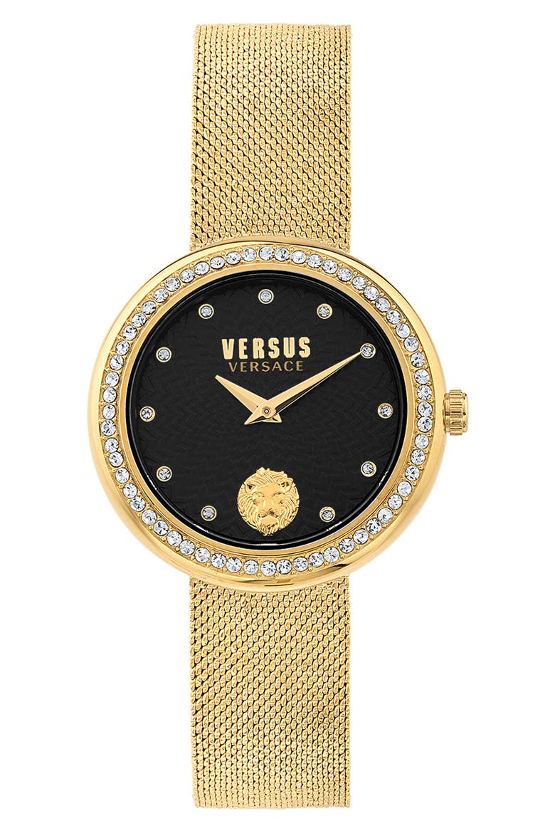Lea Mesh Strap Watch, 35mm, Main, color, IP YELLOW GOLD
