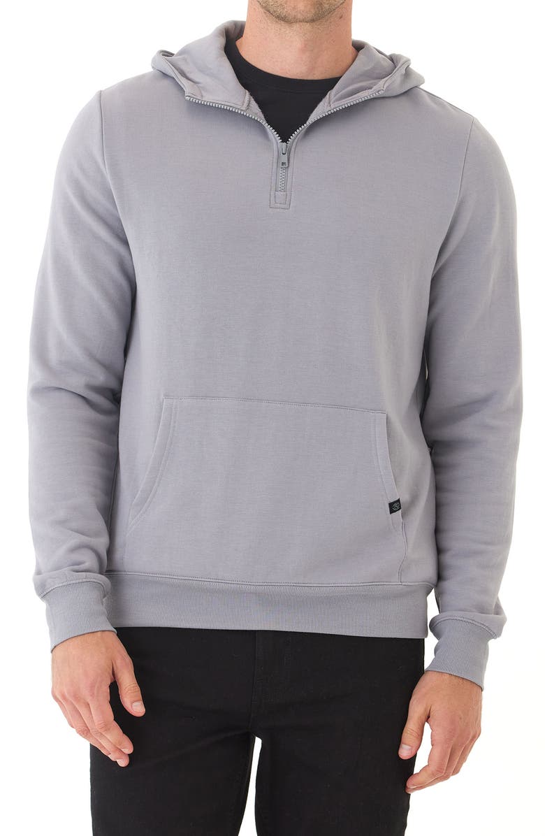 Threads 4 Thought Colton Feather Fleece Half Zip Hoodie, Main, color, Anchor
