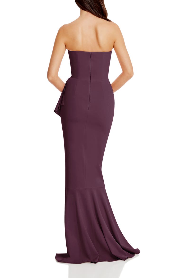 Paris Ruffle Strapless Mermaid Gown, Alternate, color, MIDNIGHT PLUM