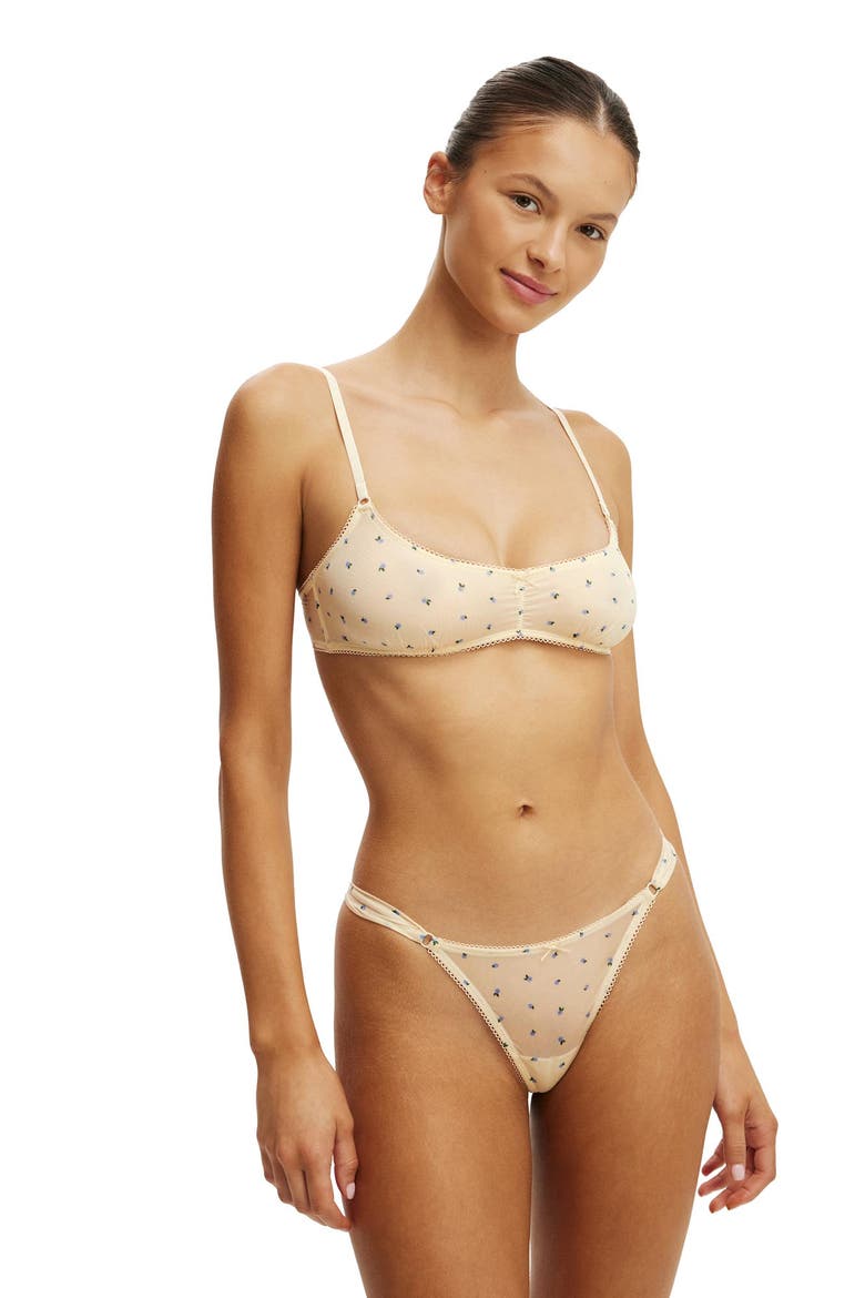 Women's Sutton Sheer Bralette, Main, color, Rosy Floral Banana Cream