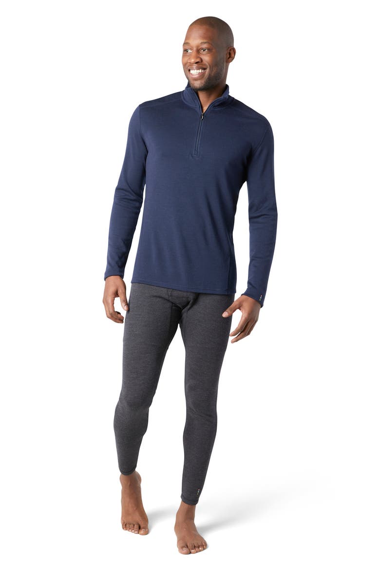 Classic Thermal Merino Base Layer Quarter Zip Pullover, Alternate, color, DEEP NAVY