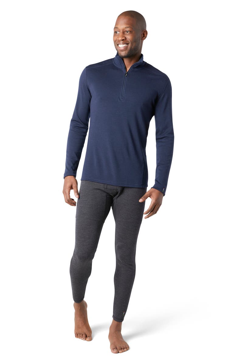 Smartwool Classic Thermal Merino Base Layer Quarter Zip Pullover, Alternate, color, Deep Navy