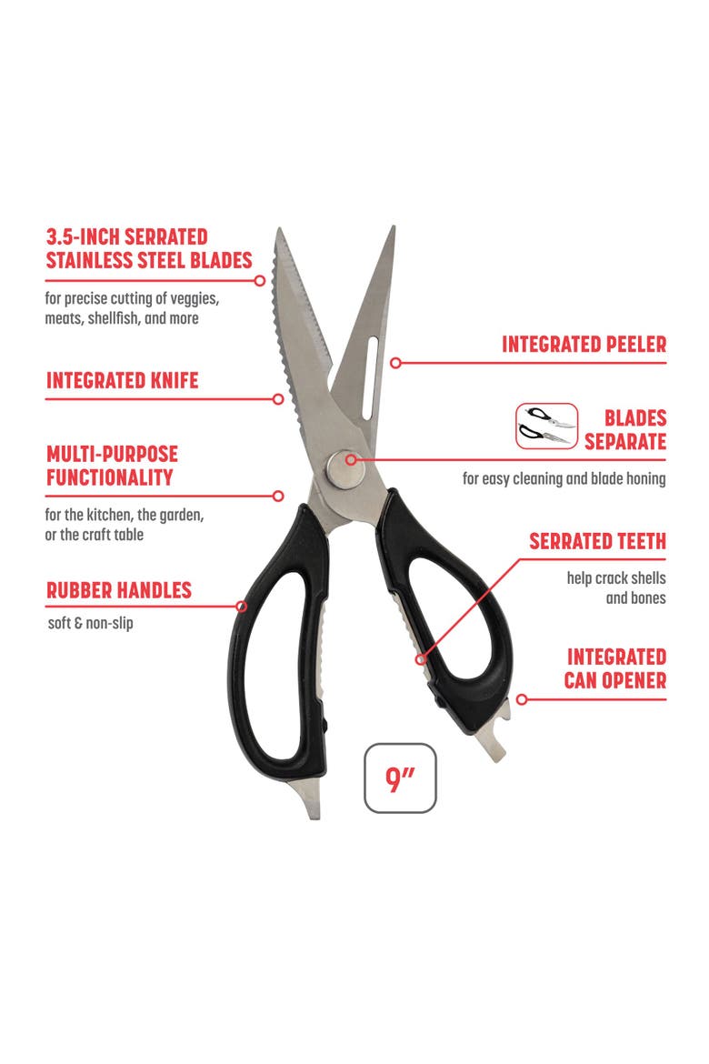 Multi-Use Kitchen Shears, Alternate, color, Black