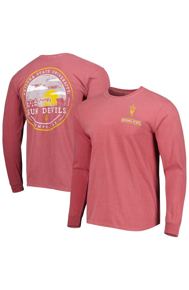IMAGE ONE Men's Maroon Arizona State Sun Devils Circle Campus Scene Long Sleeve T-Shirt, Main, color, 