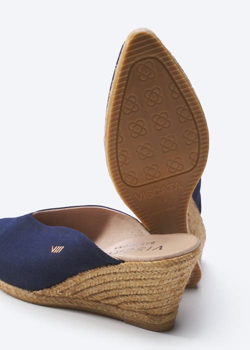 Viscata Truja Limited Edition Canvas Espadrille Mule Wedges In Blue