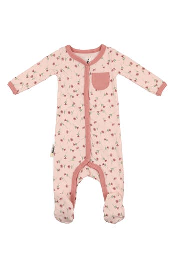 Maniere Floral Knit Fooite In Pink
