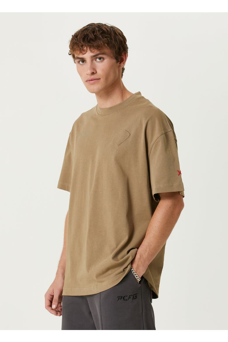 Cotton Tee With Emboss Detail, Alternate, color, Green