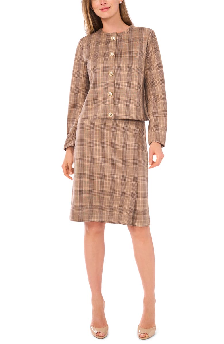 Ted Baker Plaid Jacket, Alternate, color, Brown/ Black