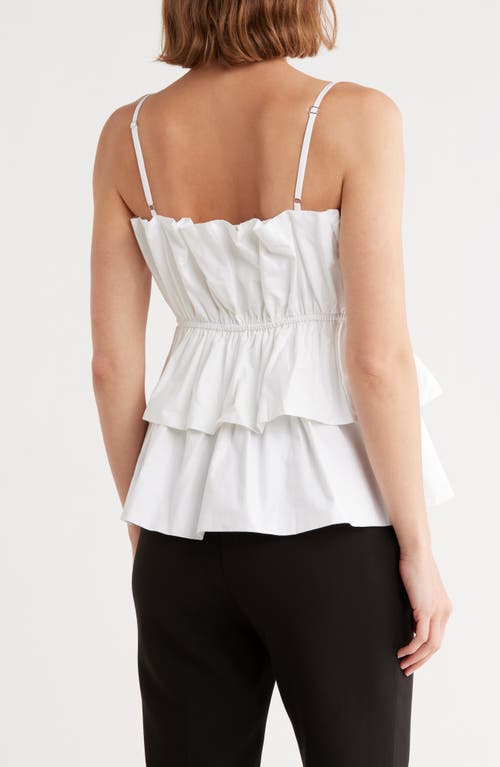Milly Naomi Poplin Peplum Camisole In White