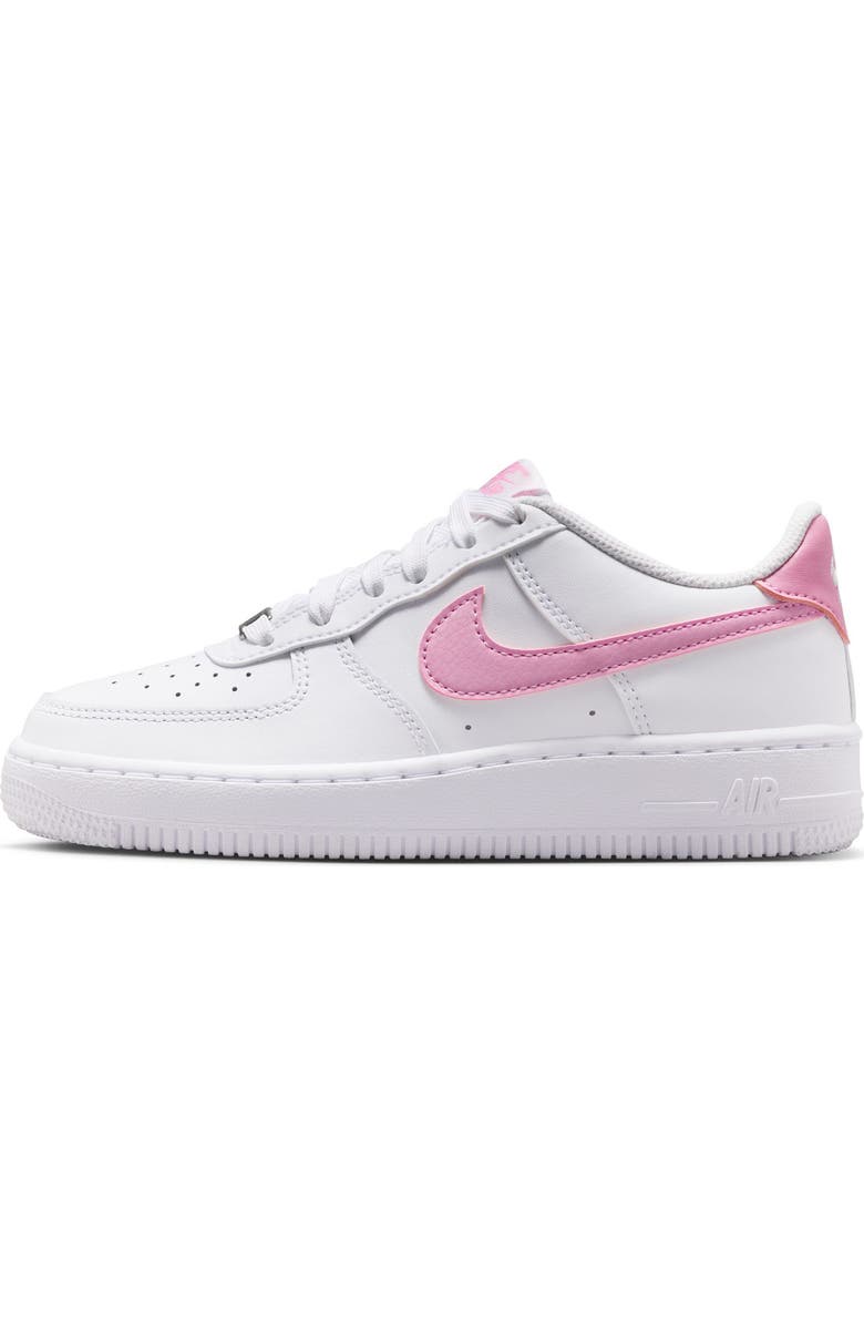 Nike Kids' Air Force 1 Sneaker, Alternate, color, 124 White/Pnkris