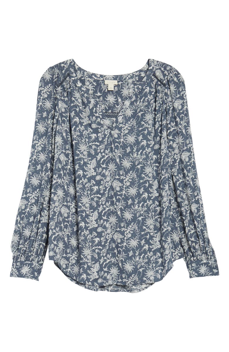 Hinge Print Popover Blouse, Alternate, color, 