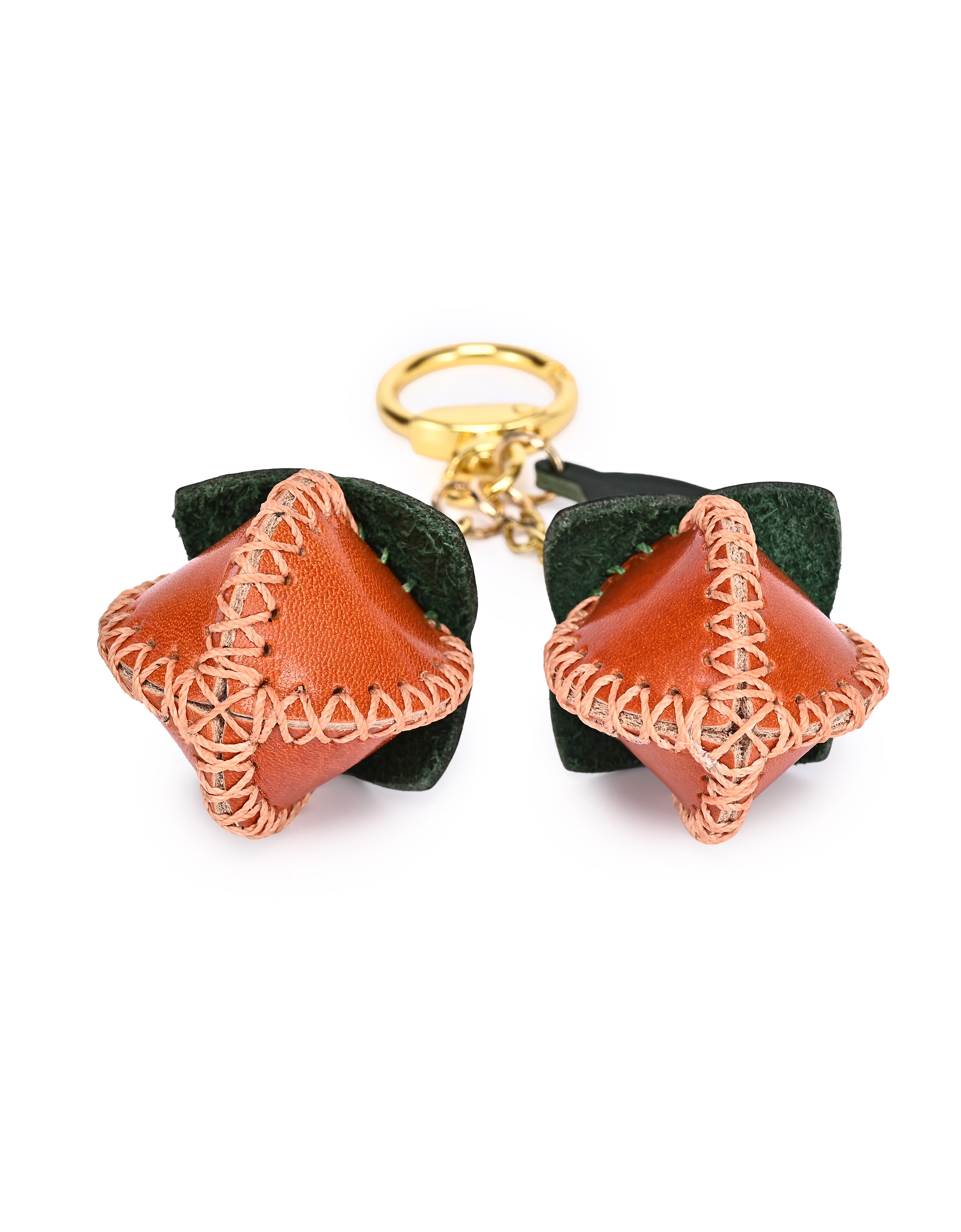 OLD TREND Simi Genuine Leather Mini Fruit Key Charm, Alternate, color, Caramel