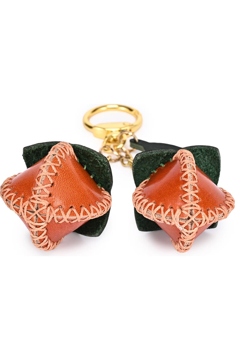 OLD TREND Simi Genuine Leather Mini Fruit Key Charm, Alternate, color, Caramel