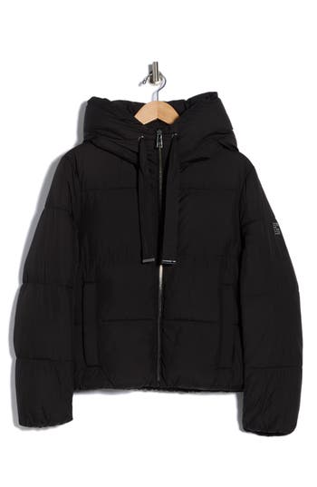Bcbgeneration Cloud Hooded Puffer Jacket In Black