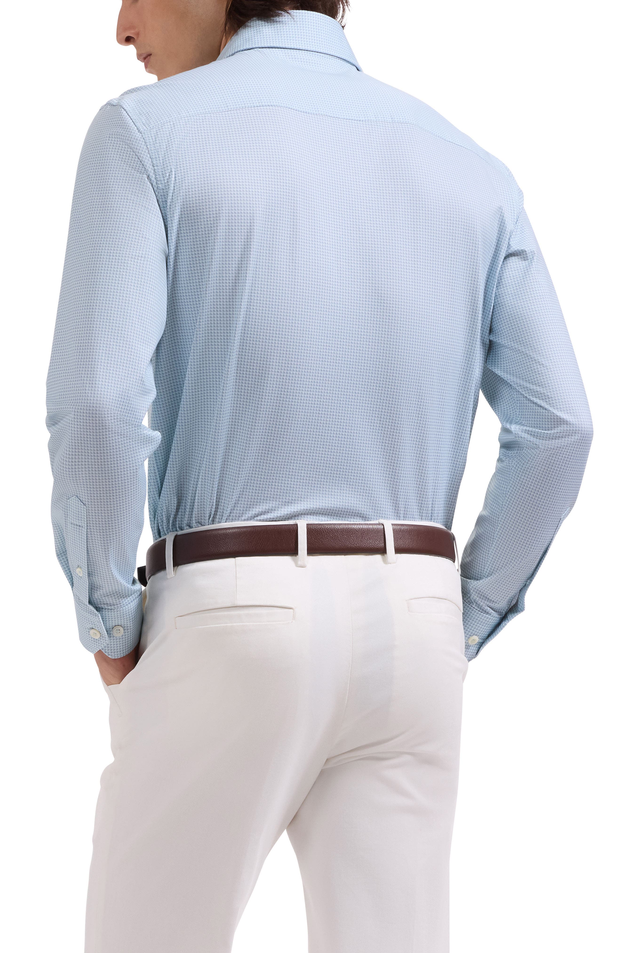 Devon OoohCotton Optical Grid Print Button-Up Shirt - image 4